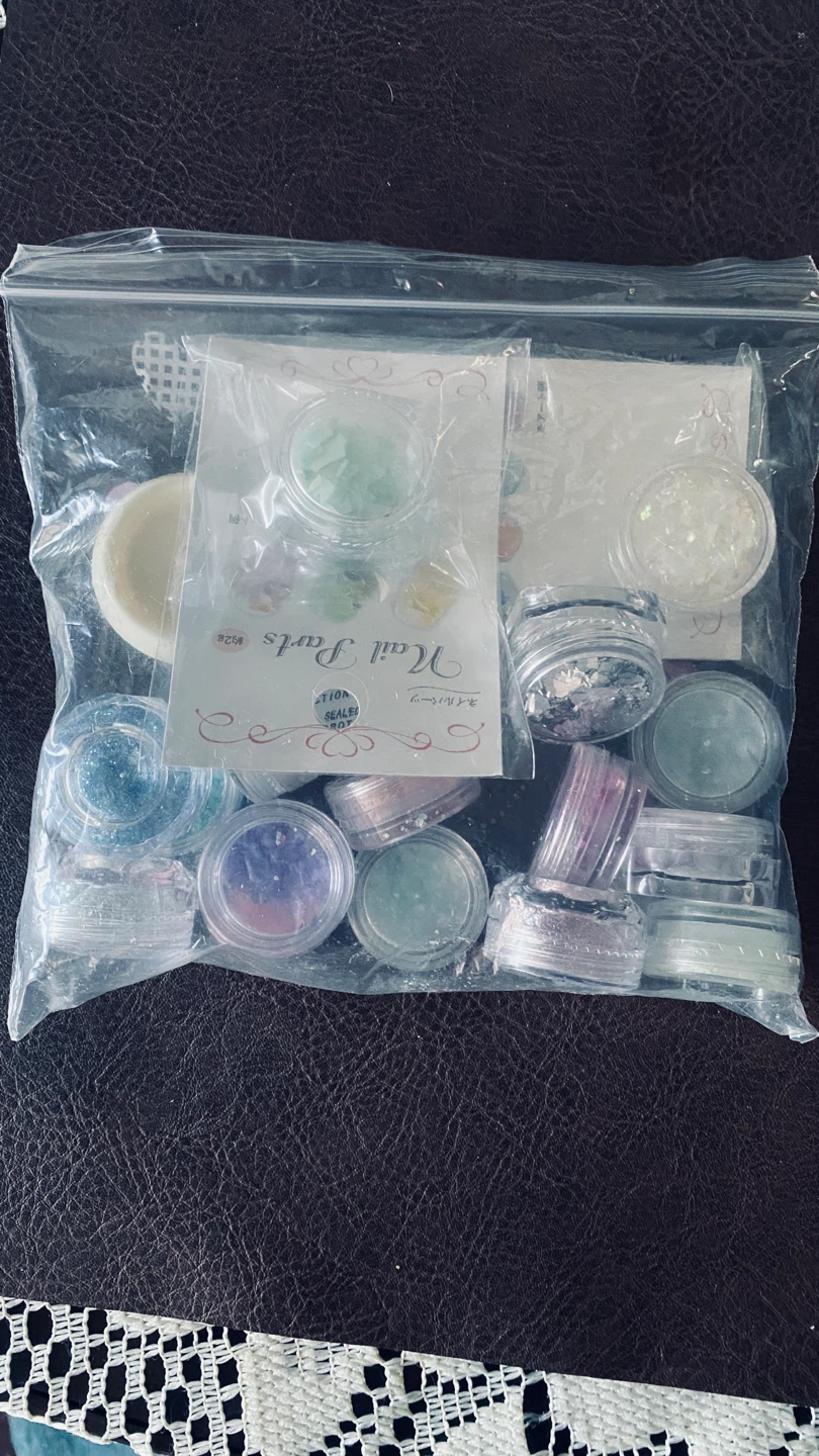 Nail Art Glitter & Pearls Set
