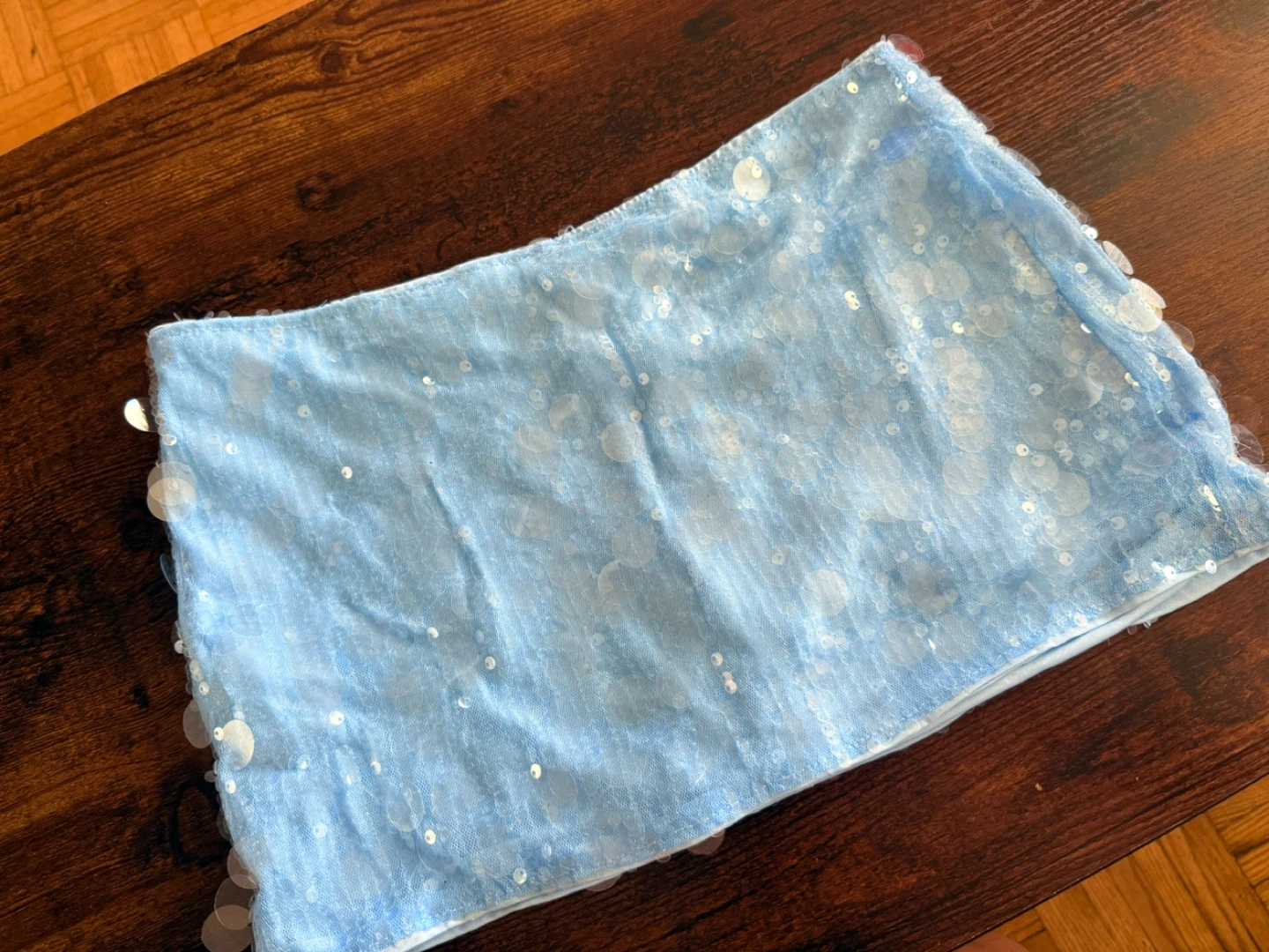 Light Blue Sequin Skirt