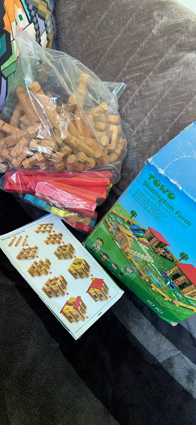 Towo Shington Farm Wooden Log Construction Set - 207 Pieces - photo 2