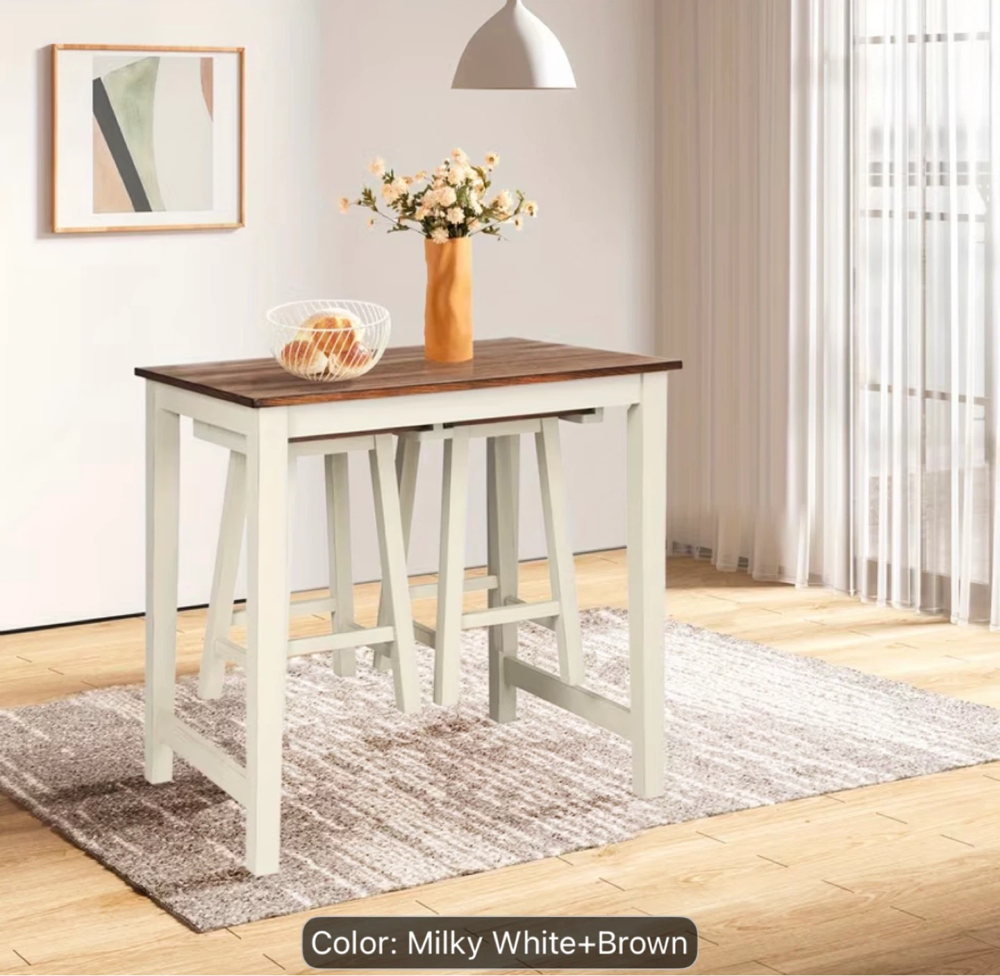 3 Piece Counter Height Dining Set with Stools - photo 3