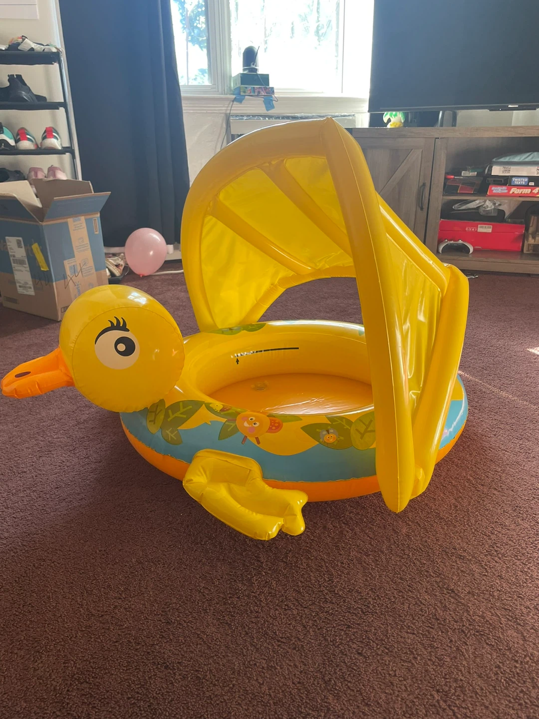 Inflatable Duck Baby Pool Float with Canopy⚽️