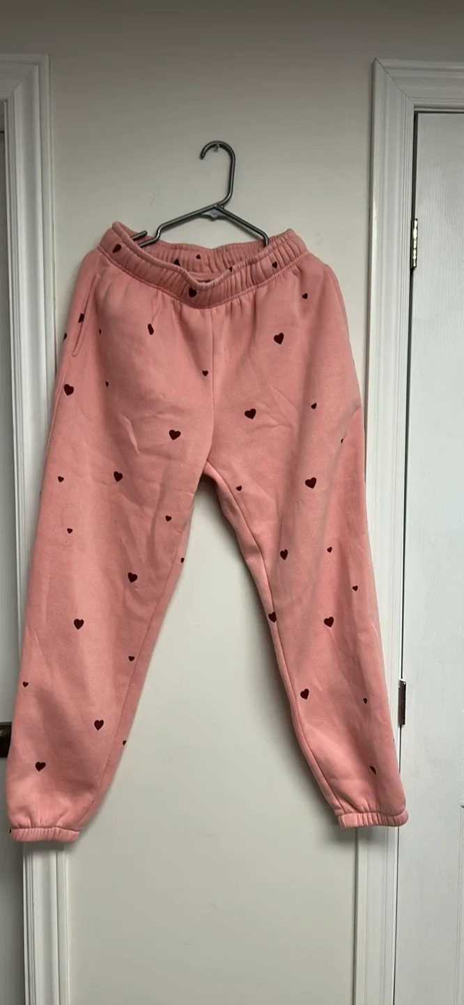 WILO The Label Pink Heart Sweatpants Size M