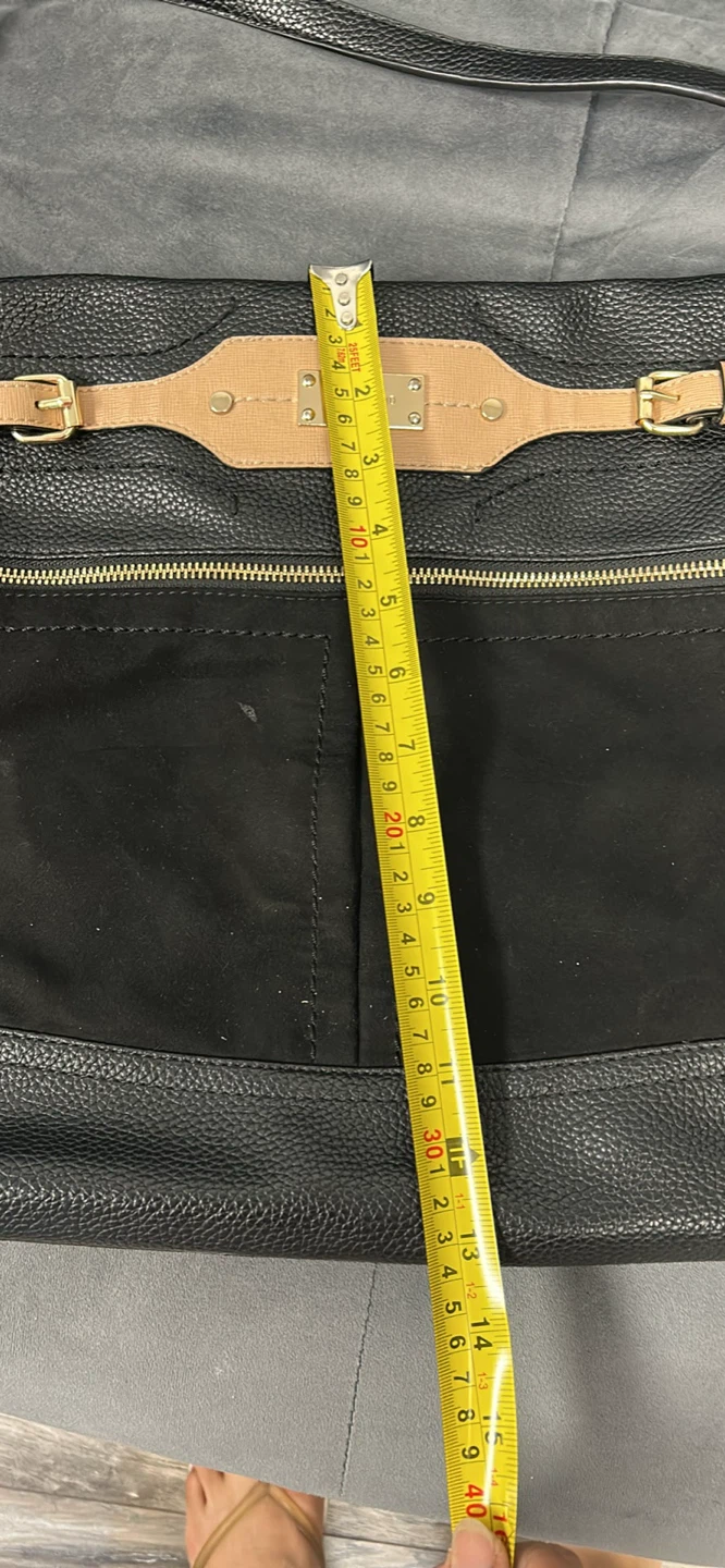 River Island Black Suede and Leather Shoulder Bag - photo 5