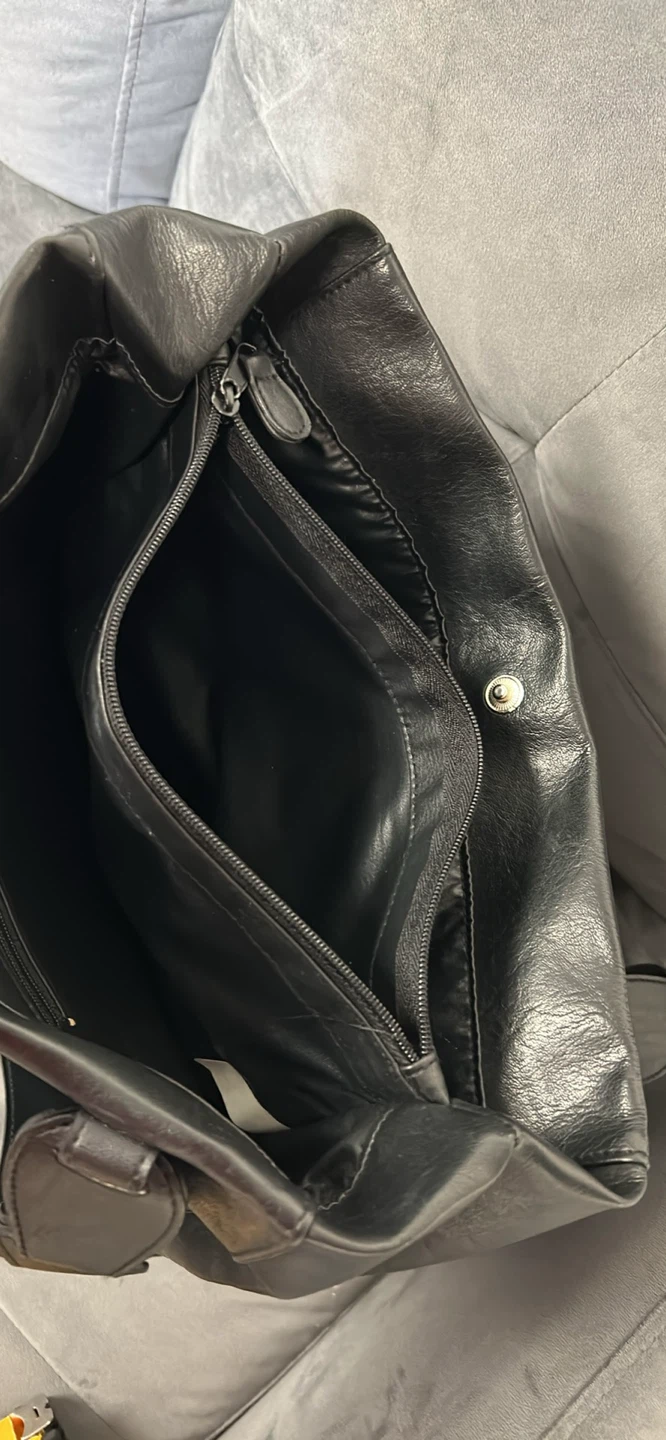 Black Faux Leather Tote Bag - photo 3