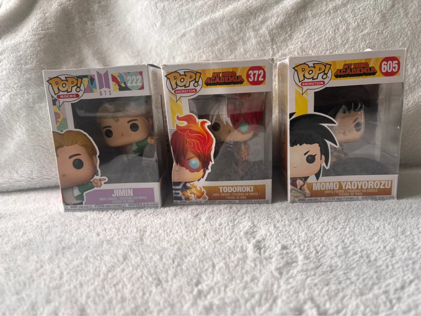 Funko Pop Vinyl Figures - BTS Jimin, MHA Todoroki & Momo