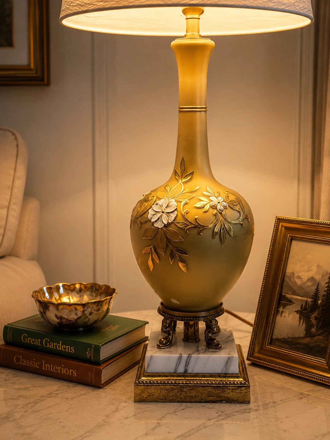 Table Lamp with Floral Design - photo 4