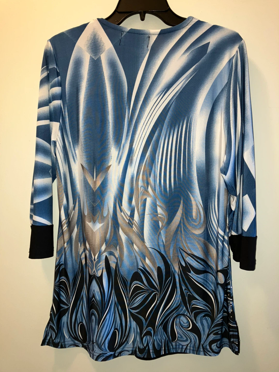 Best Collection Women's Blue Abstract Print Blouse - Size S - photo 2