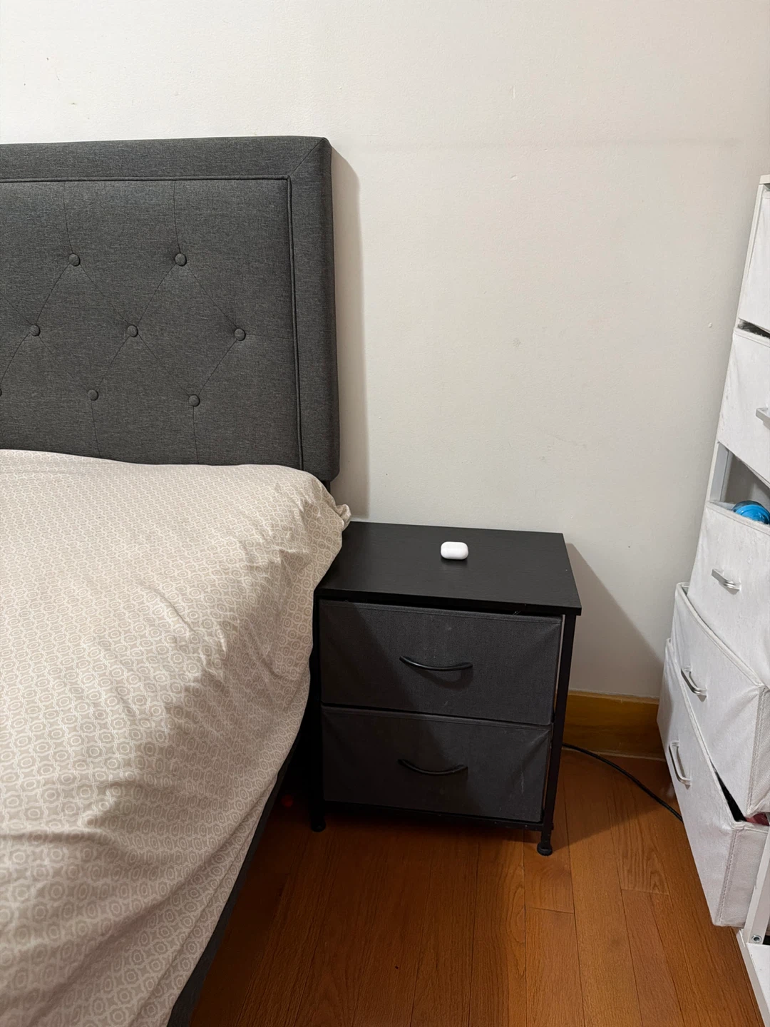 2-Drawer Fabric Storage Nightstand and bed frame - photo 4