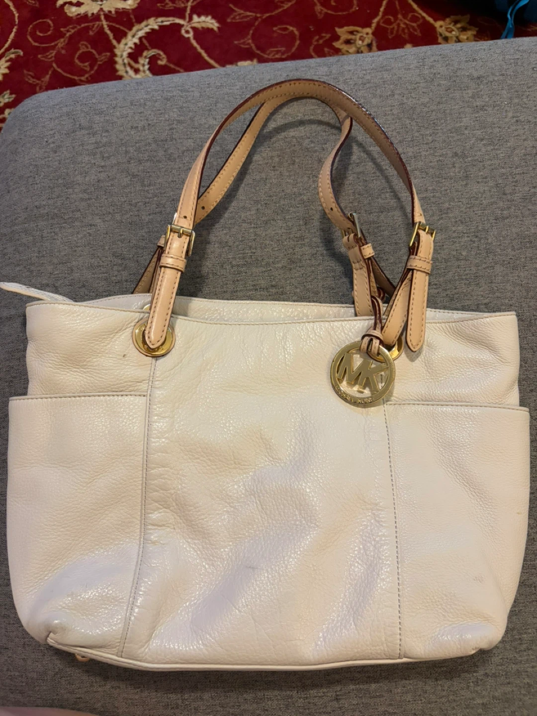 Michael Kors Cream Leather Tote Bag
