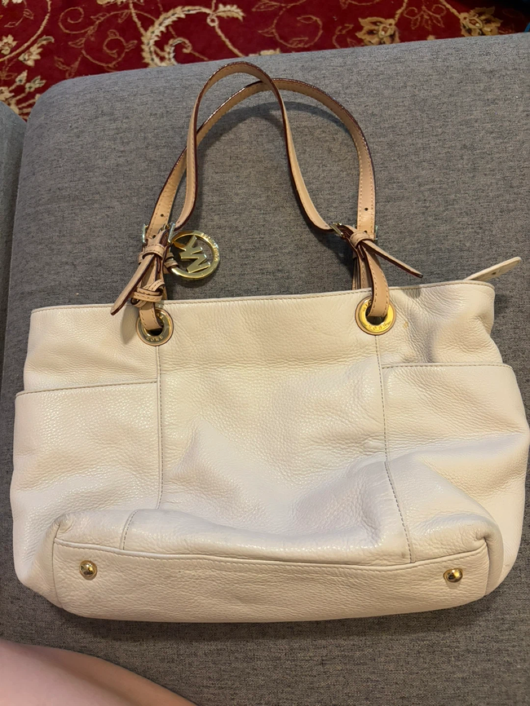Michael Kors Cream Leather Tote Bag - photo 2