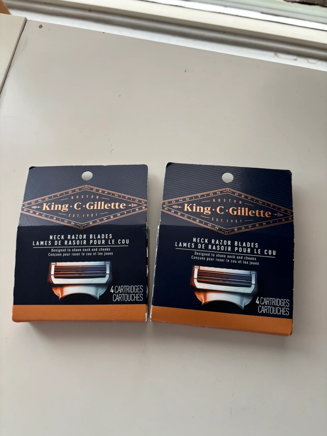 King C. Gillette Neck Razor Blades - 4 Cartridges (2 Pack)