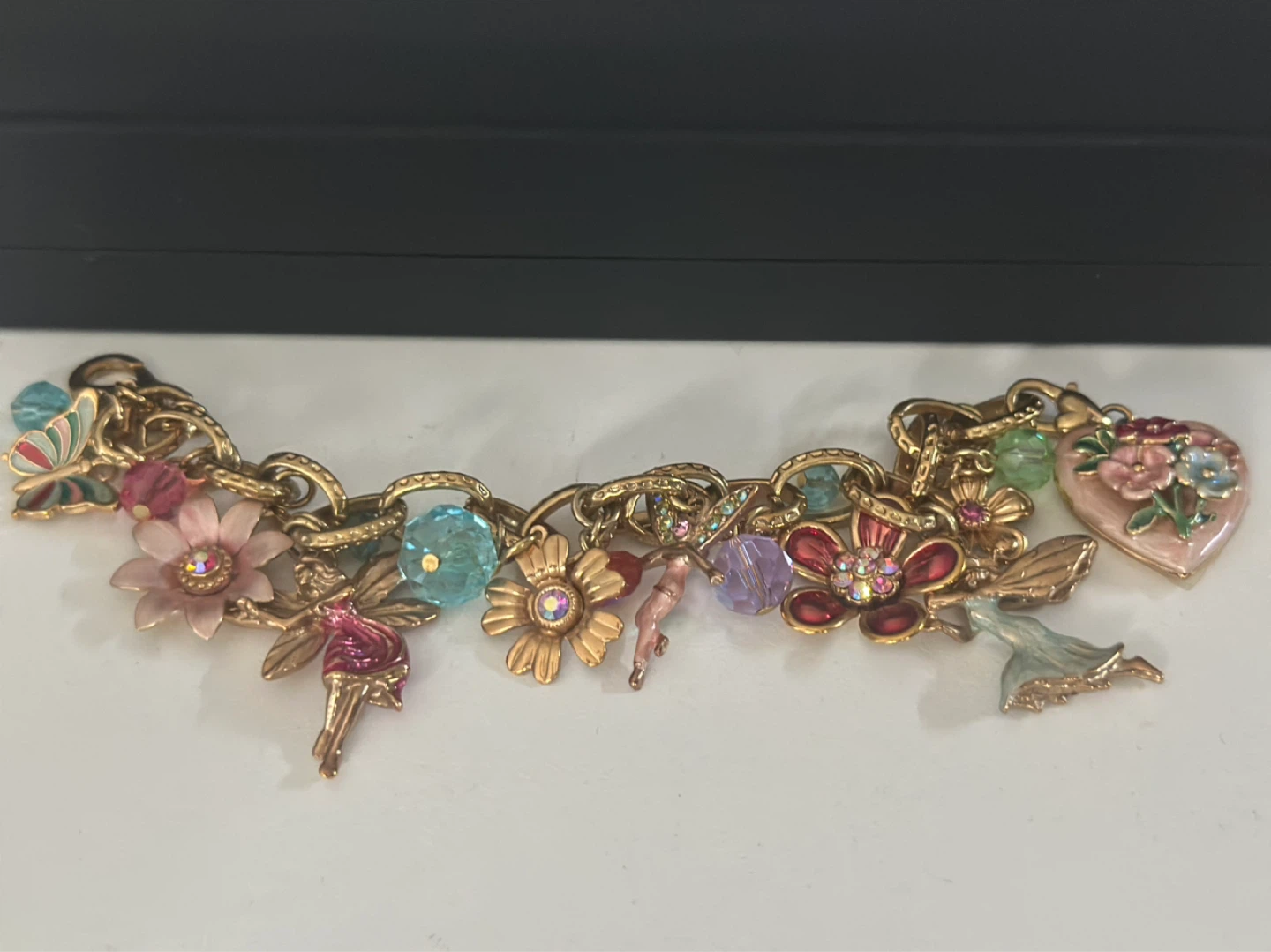 Kirk’s Folly Fairy Charm Bracelet with Flowers and Heart - photo 3