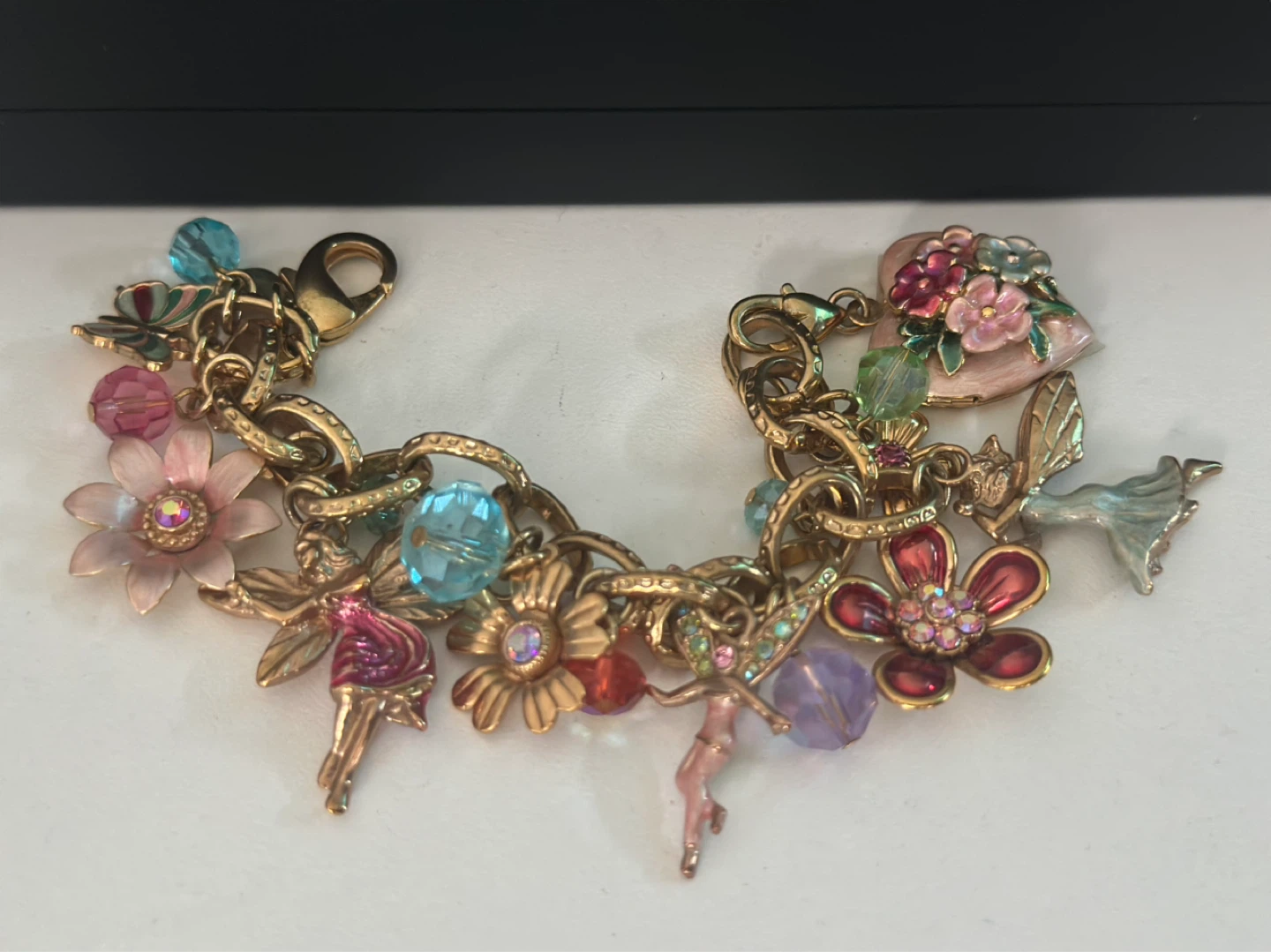 Kirk’s Folly Fairy Charm Bracelet with Flowers and Heart - photo 2