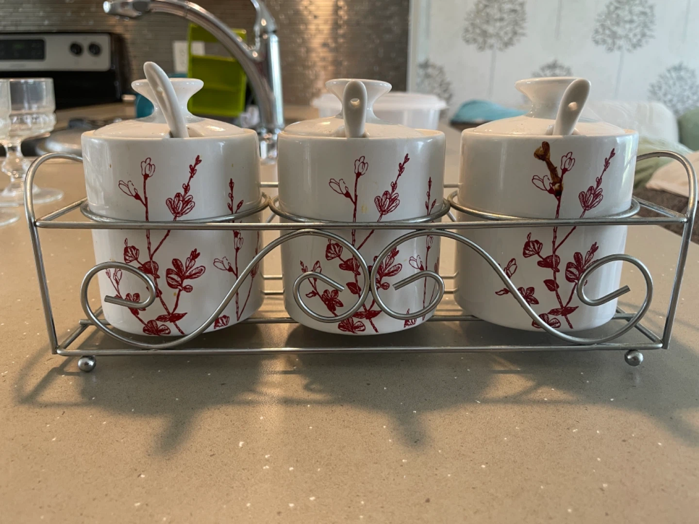 Ceramic Spice Jars with Rack