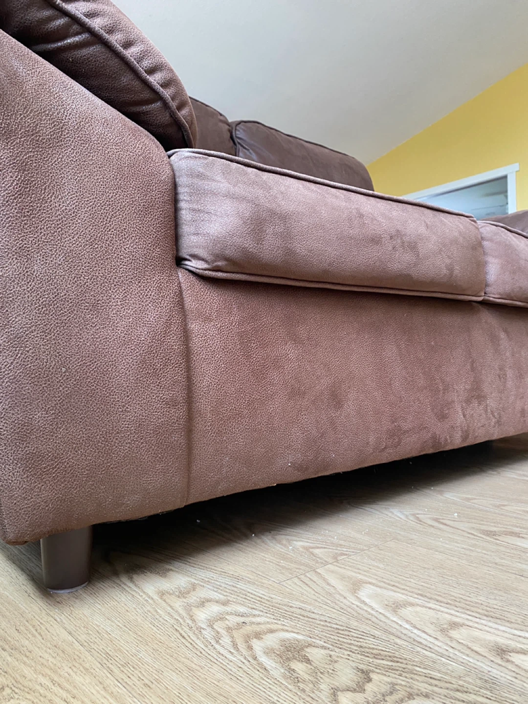 Hughes Furniture Brown Microfiber Loveseat Sofa (CAN DELIVER) - photo 5