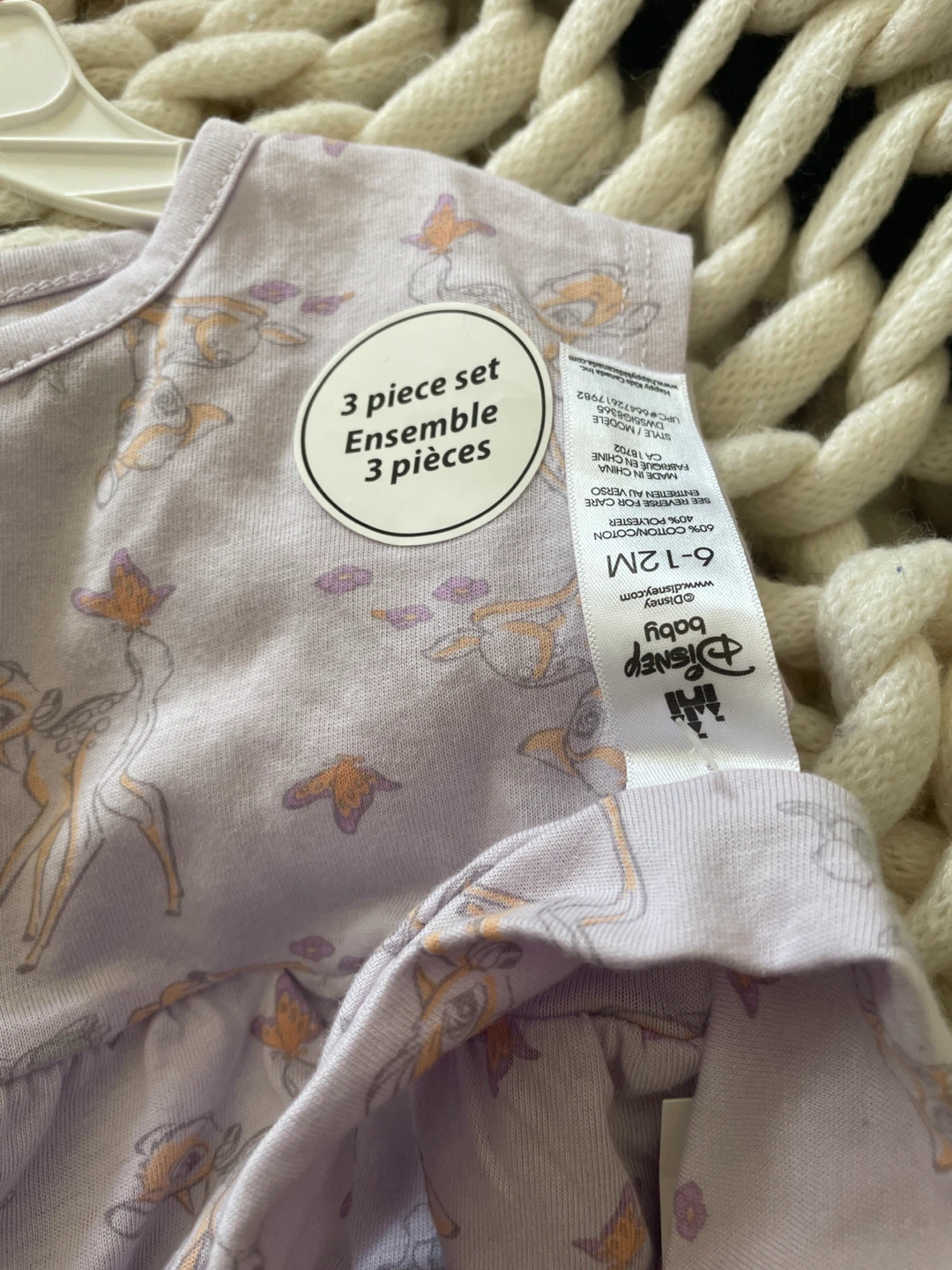 ⚽️ NWT Baby Bambi 3-Piece Outfit 6-12M - photo 3