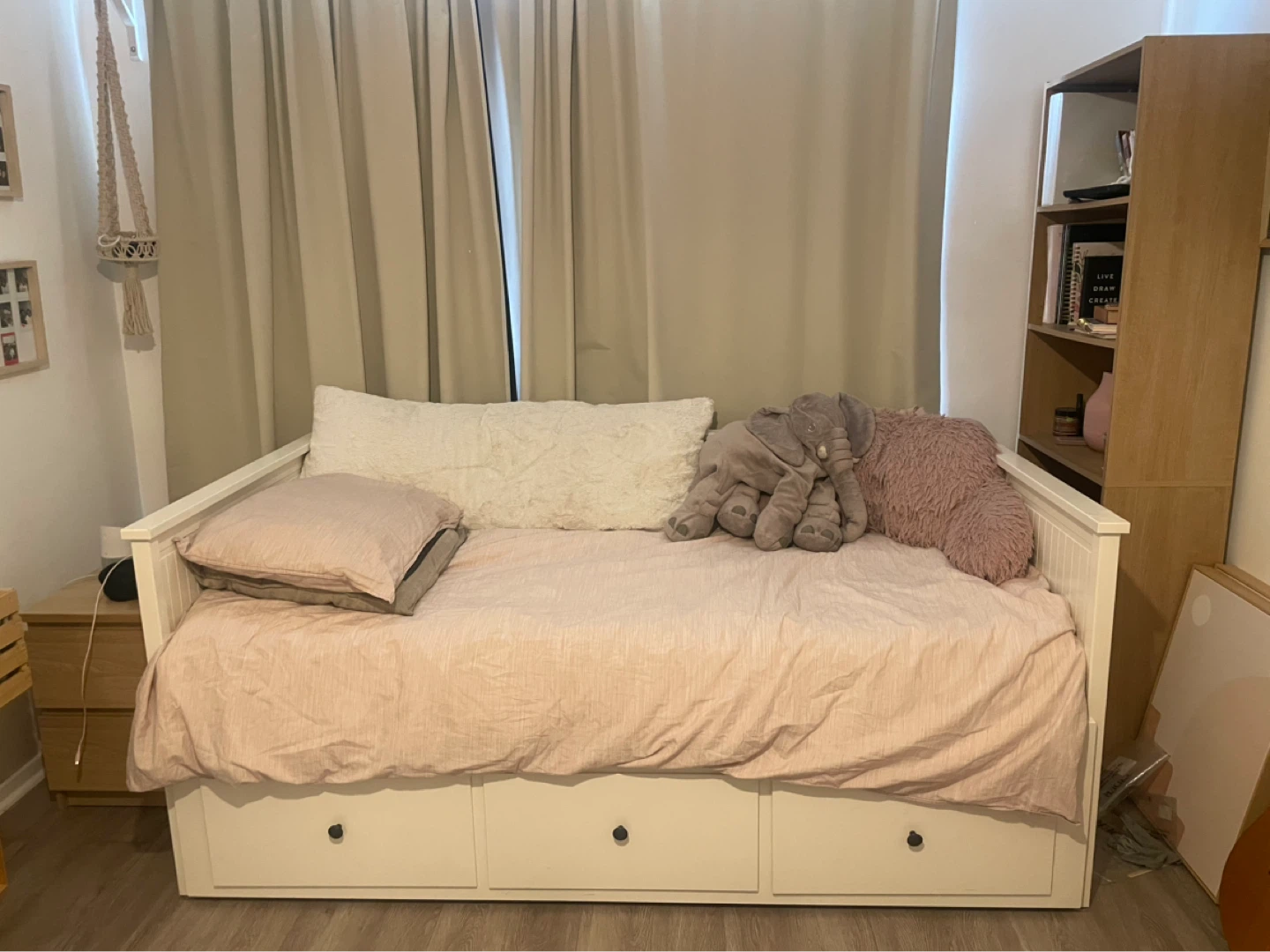 White IKEA Daybed with Storage Drawers