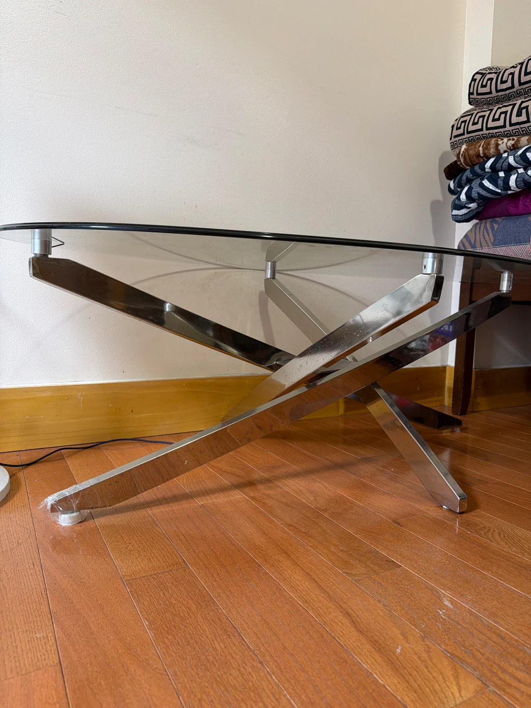 Glass and Chrome Coffee Table - photo 3
