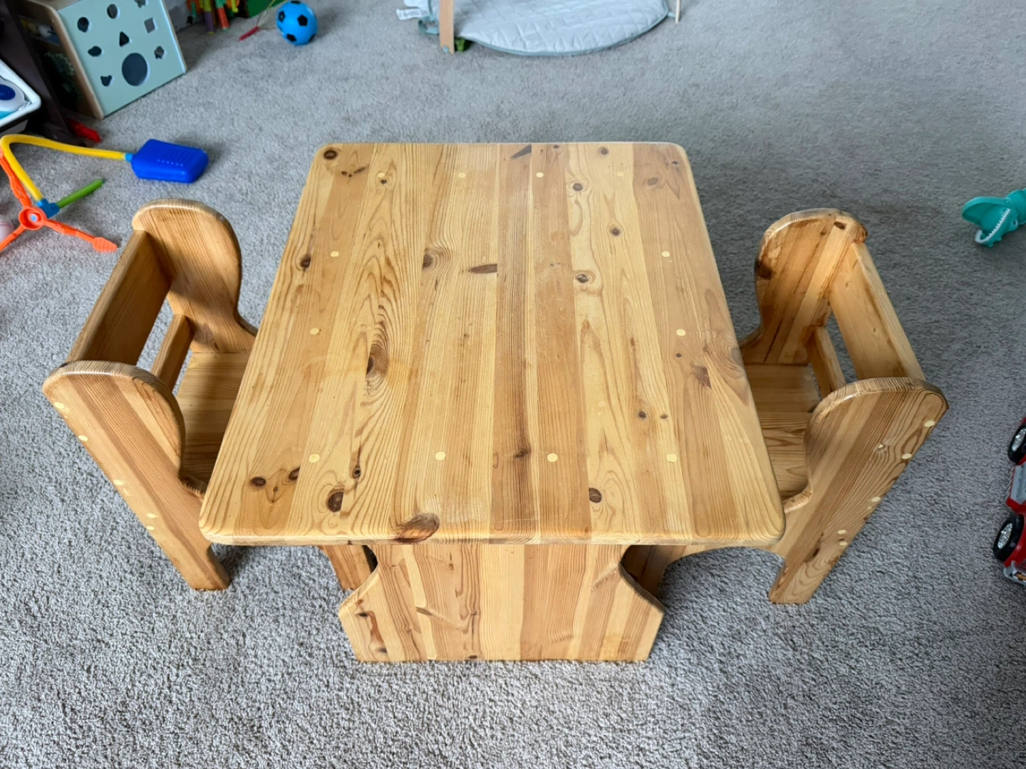 Wooden Kids Table and Chairs Set