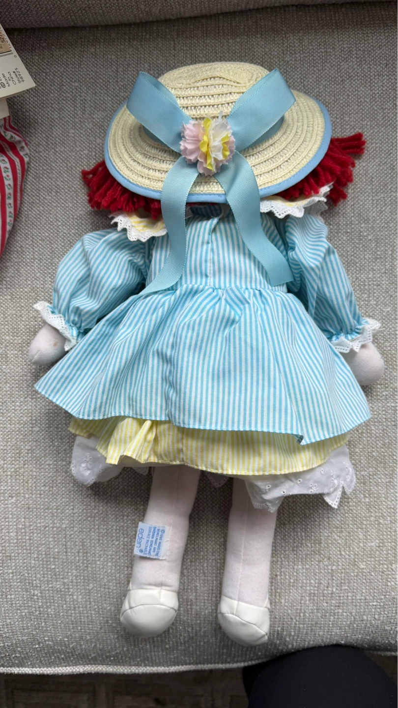 Madeline 17” Doll with Straw Hat and Blue Striped Dress - photo 2