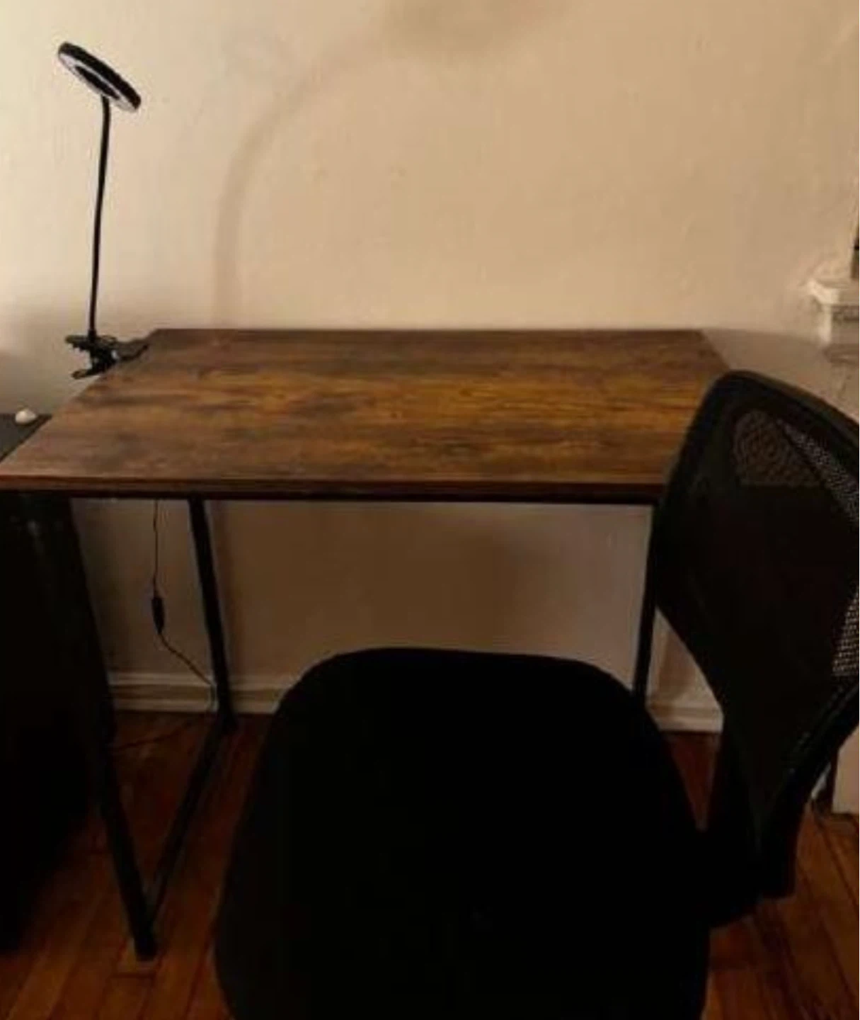 Black Metal Desk with Storage Shelf