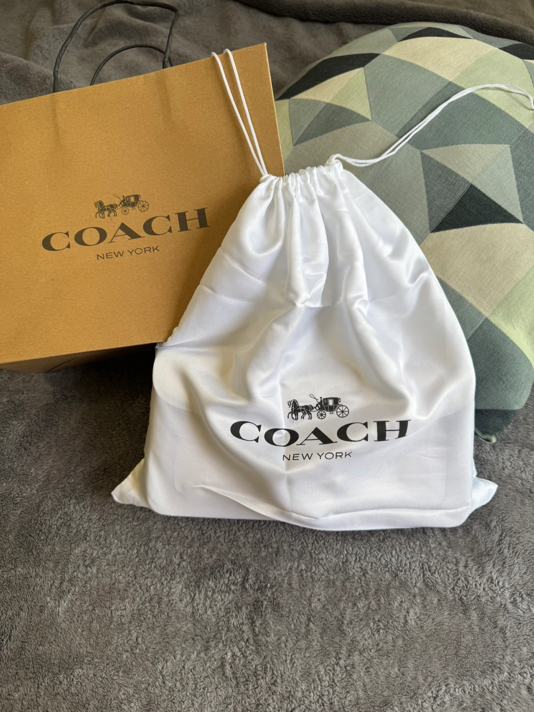 Coach Cream Pebbled Leather Shoulder Bag with Strap