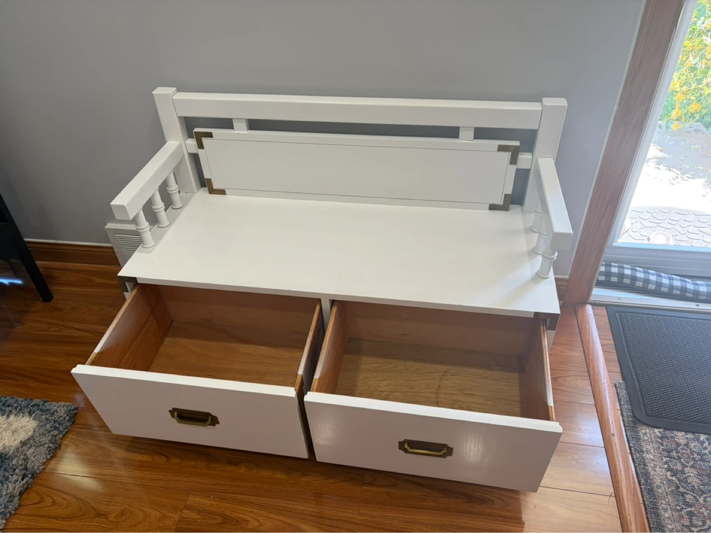 White Storage Bench with Two Drawers - photo 5