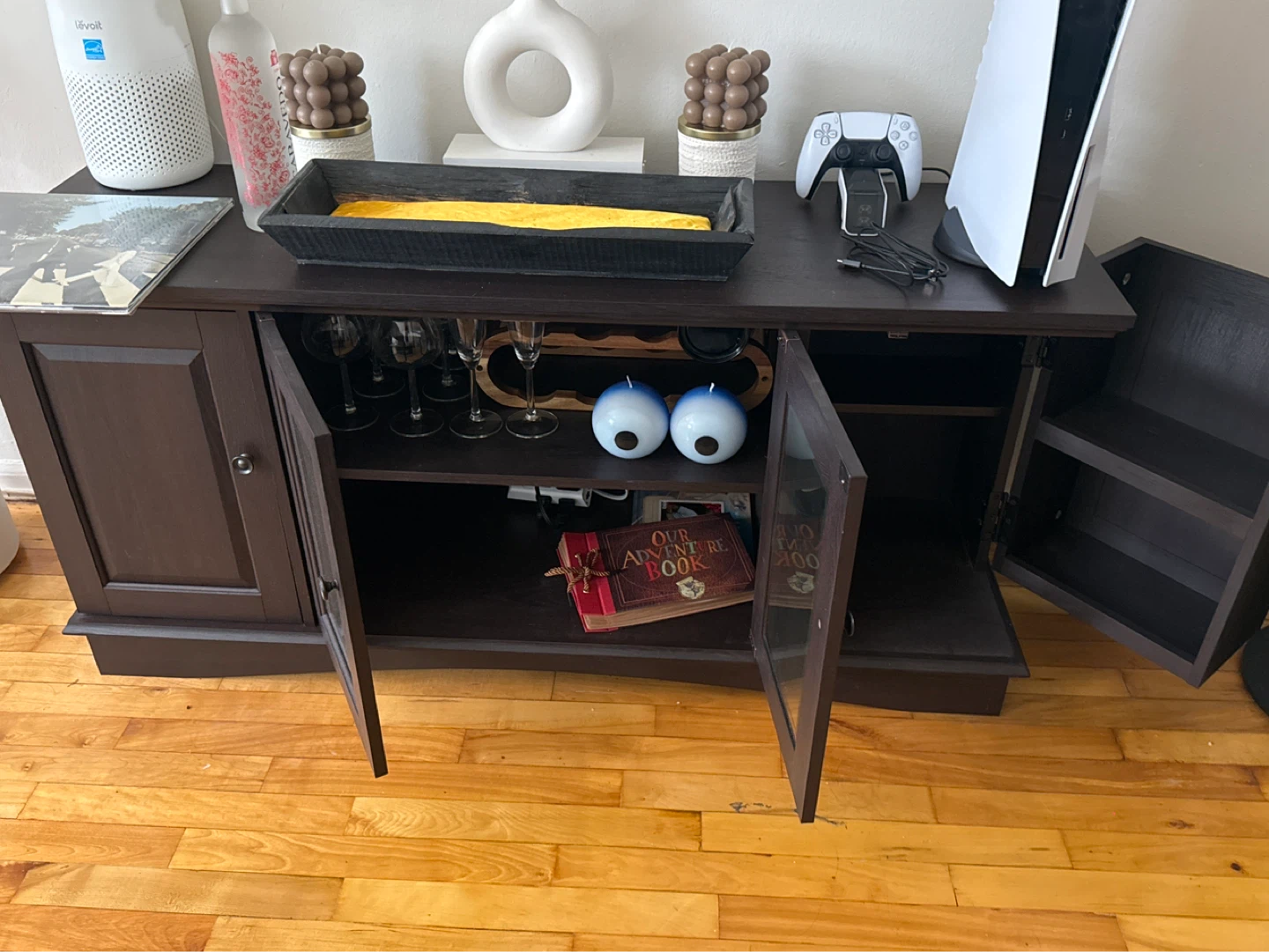 Dark Wood Living Room Cabinet / Media Console