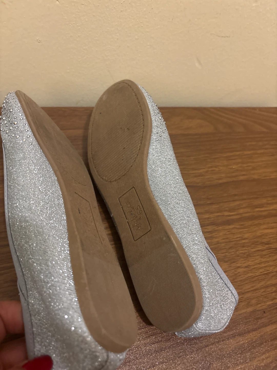 ⚽ Style & Co Angelyn Silver Glitter Ballet Flats Women's 6.5 - photo 3