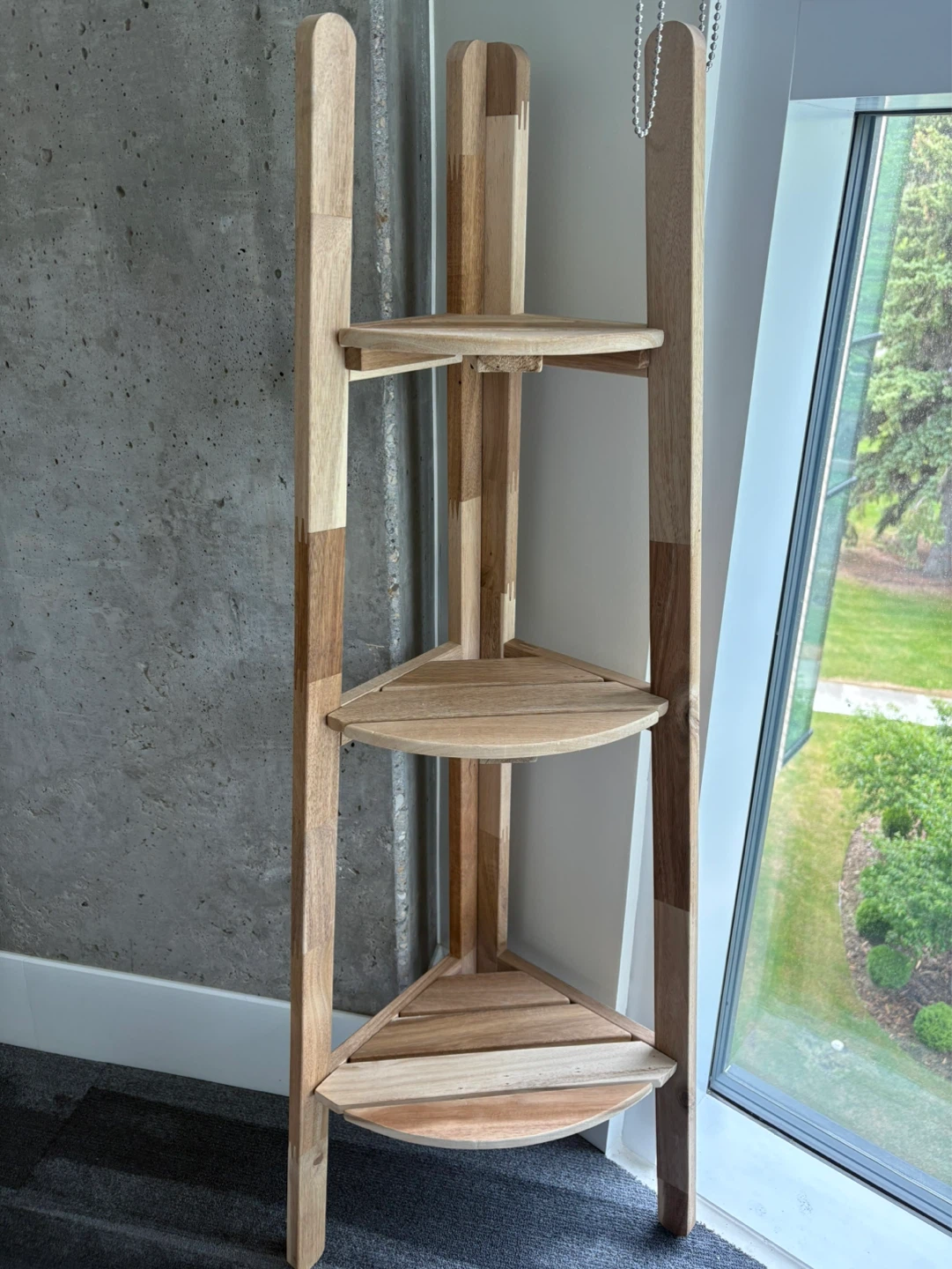 Wooden Corner Plant Stand