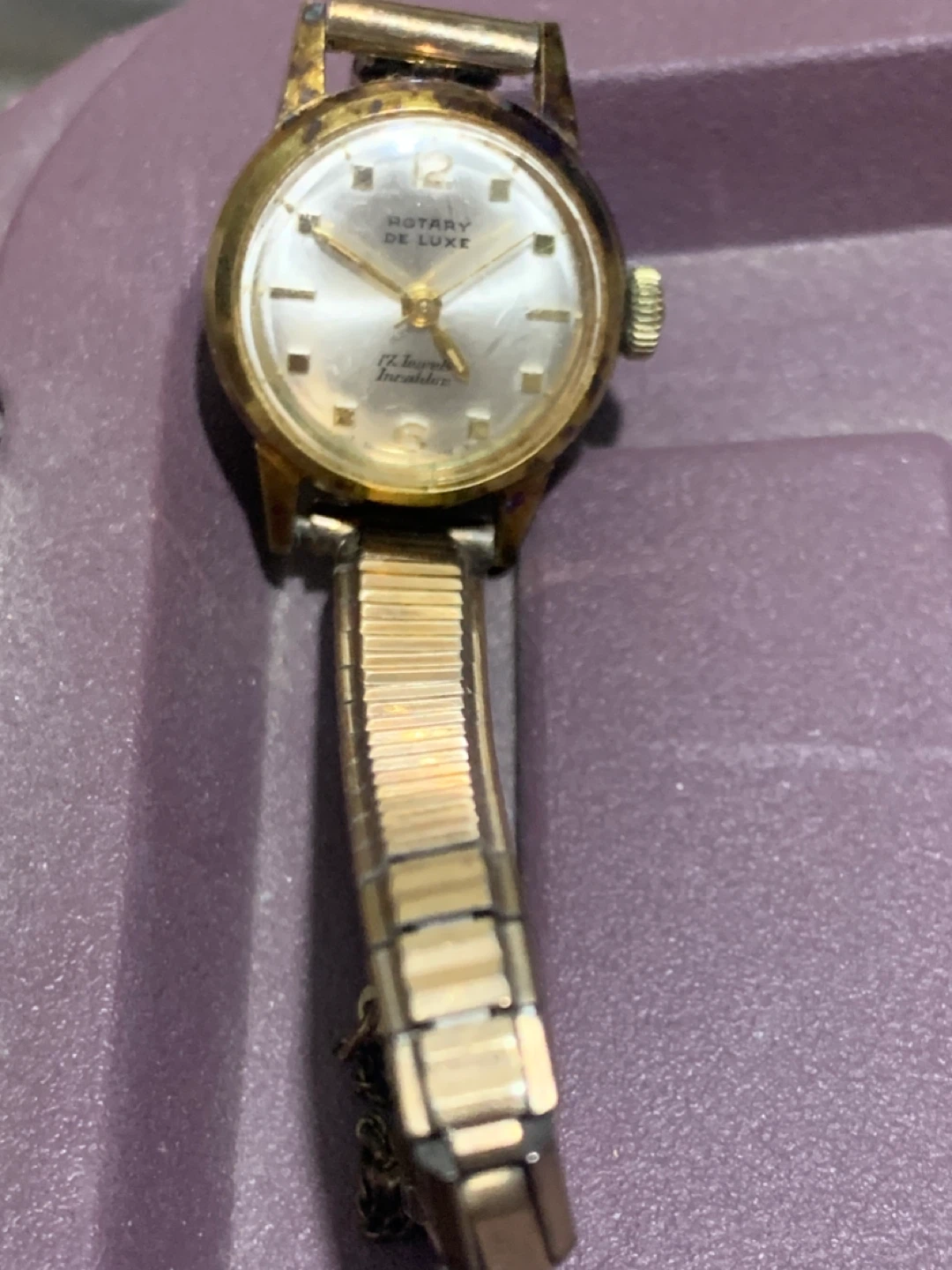 Rotary De Luxe 17 Jewels Watch gold col  lock strap