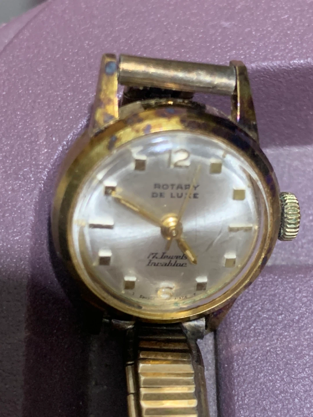 Rotary De Luxe 17 Jewels Watch gold col  lock strap - photo 2