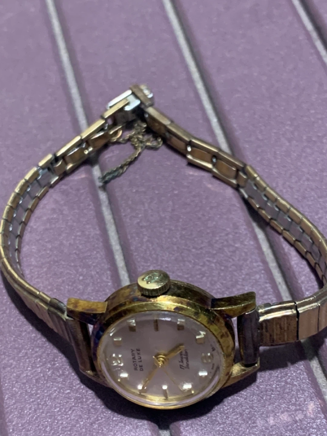 Rotary De Luxe 17 Jewels Watch gold col  lock strap - photo 4
