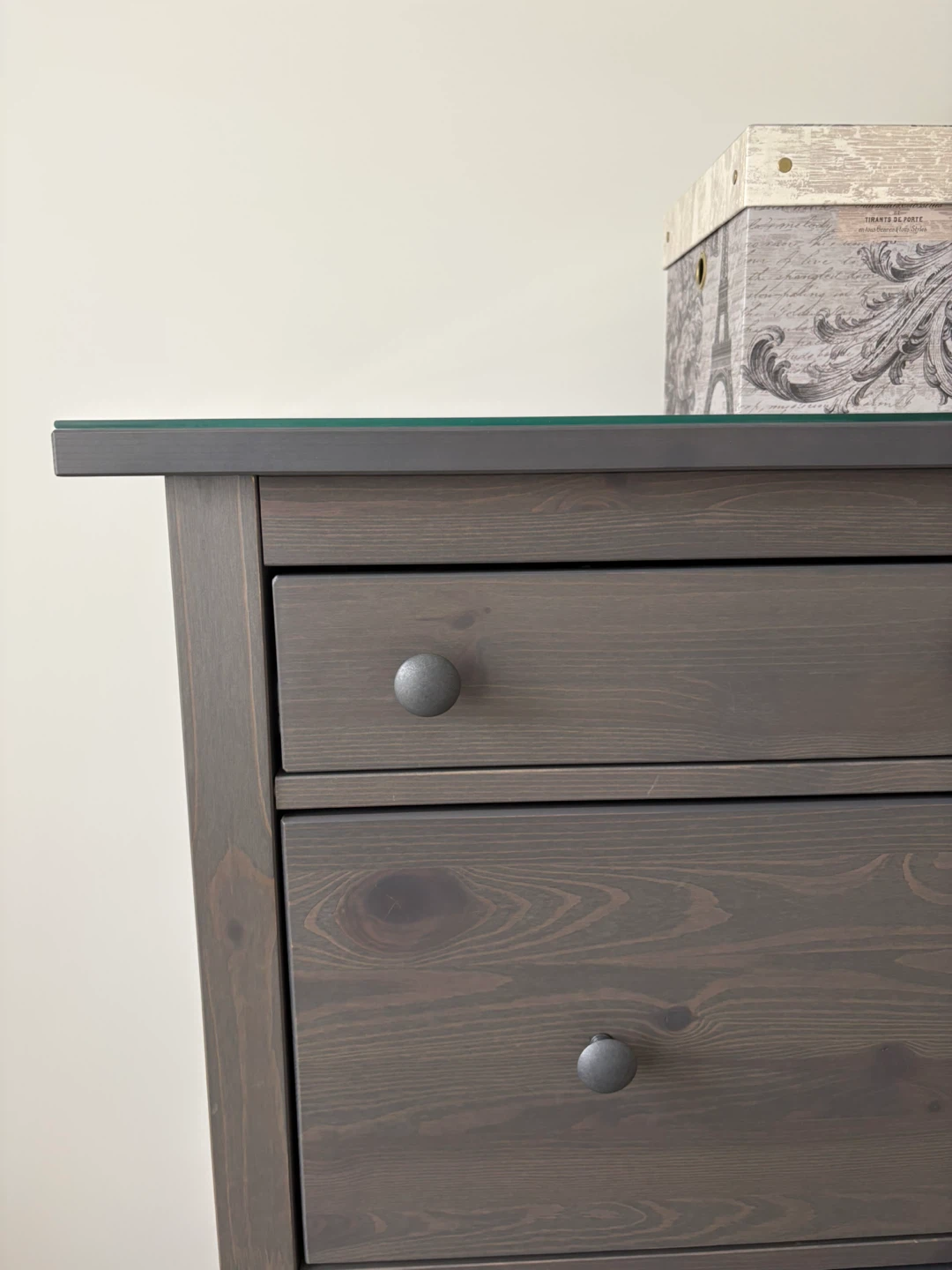 IKEA HEMNES 6-Drawer Dresser  + Glass Top Protector - photo 4