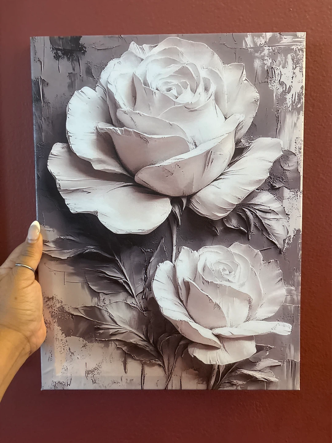 ⚽️ NEW Textured Rose Canvas Wall Art