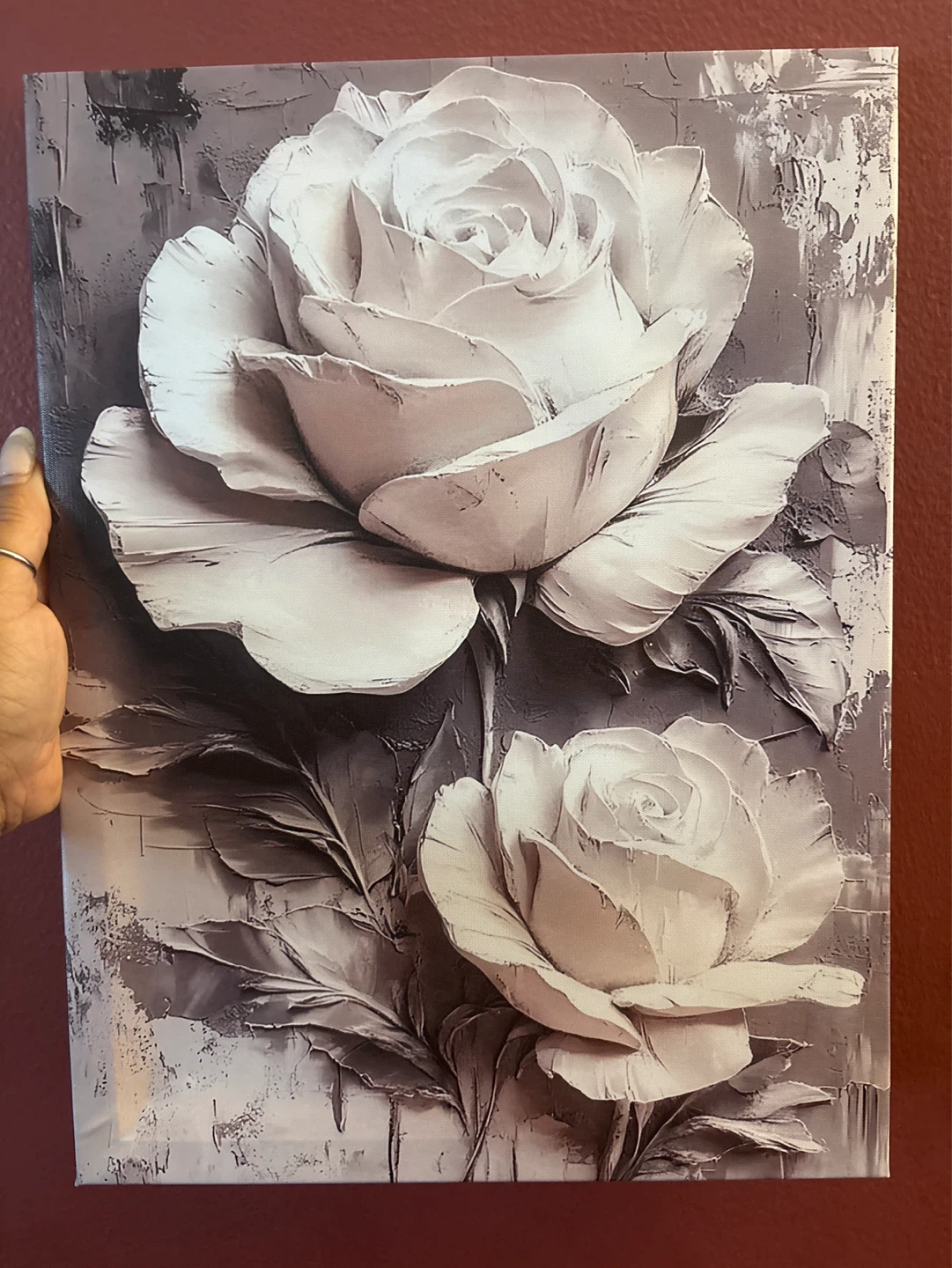 ⚽️ NEW Textured Rose Canvas Wall Art - photo 4