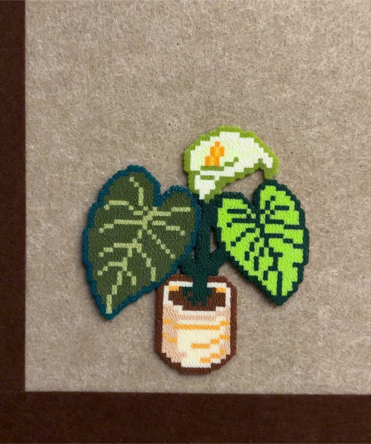 Pixel Art Potted Plant Magnet
