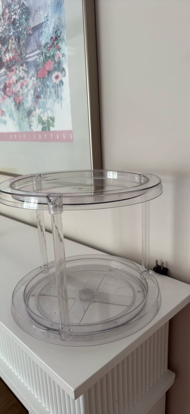 Clear Plastic Two-Tier Rotating Display Stand - photo 3