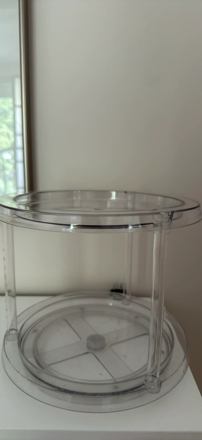 Clear Plastic Two-Tier Rotating Display Stand