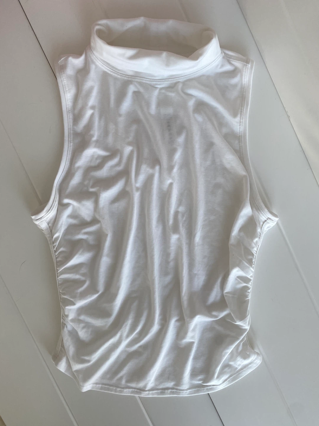 Lululemon athletica White Sleeveless Mock Neck Ruched Tank ⚽️ - photo 4