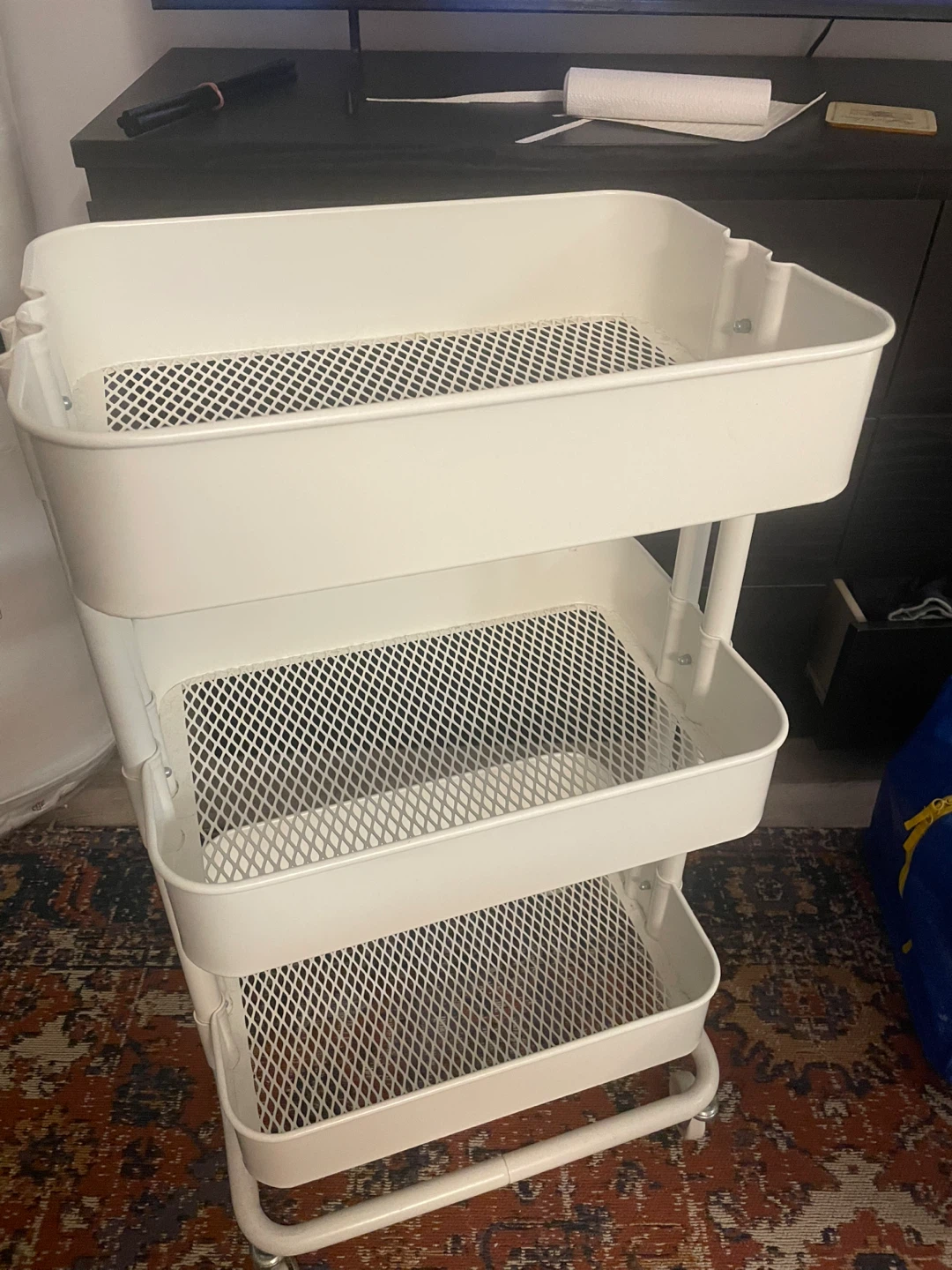White 3-Tier Rolling Cart - photo 3