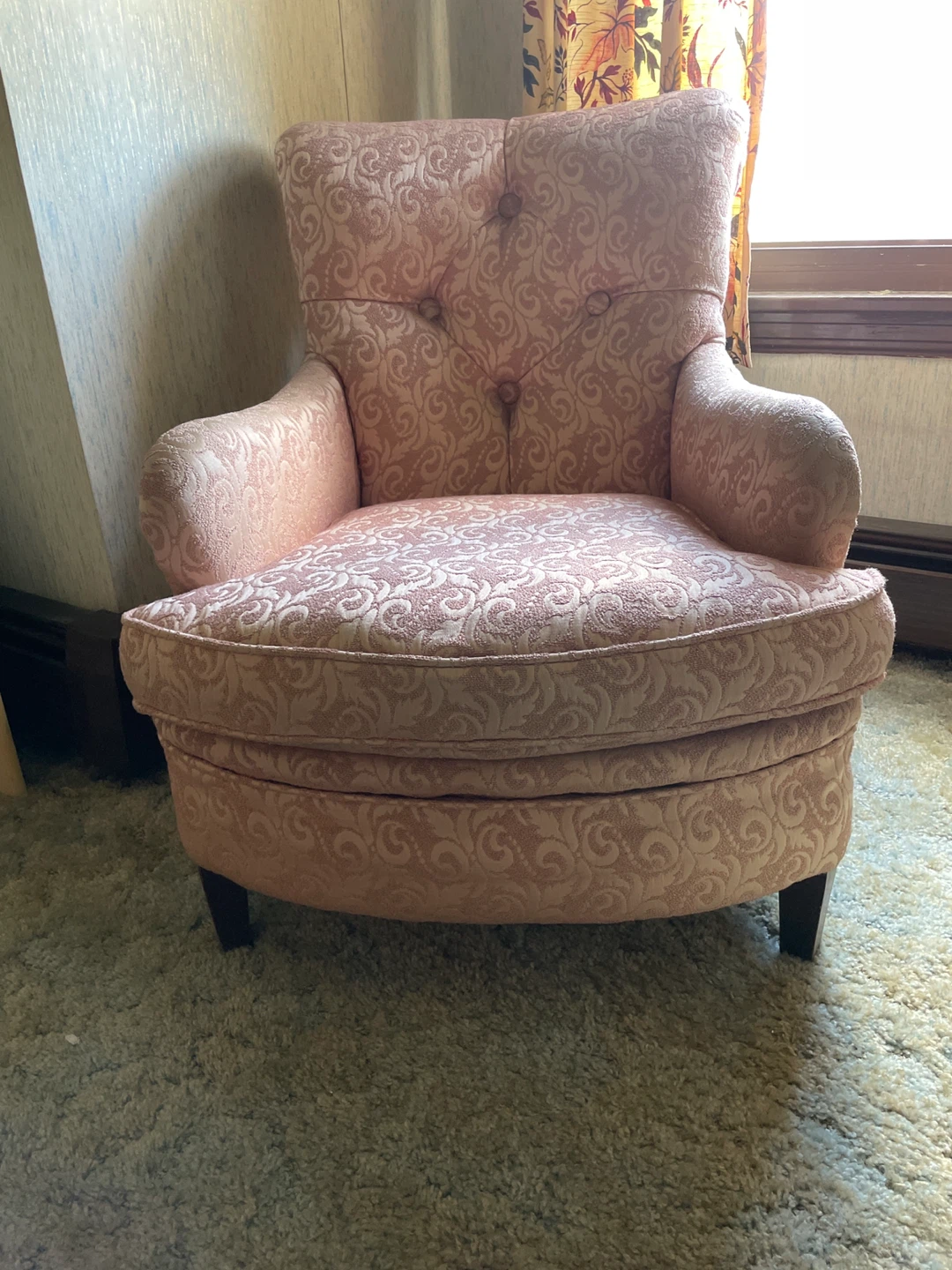 Pink Upholstered Accent Chair
