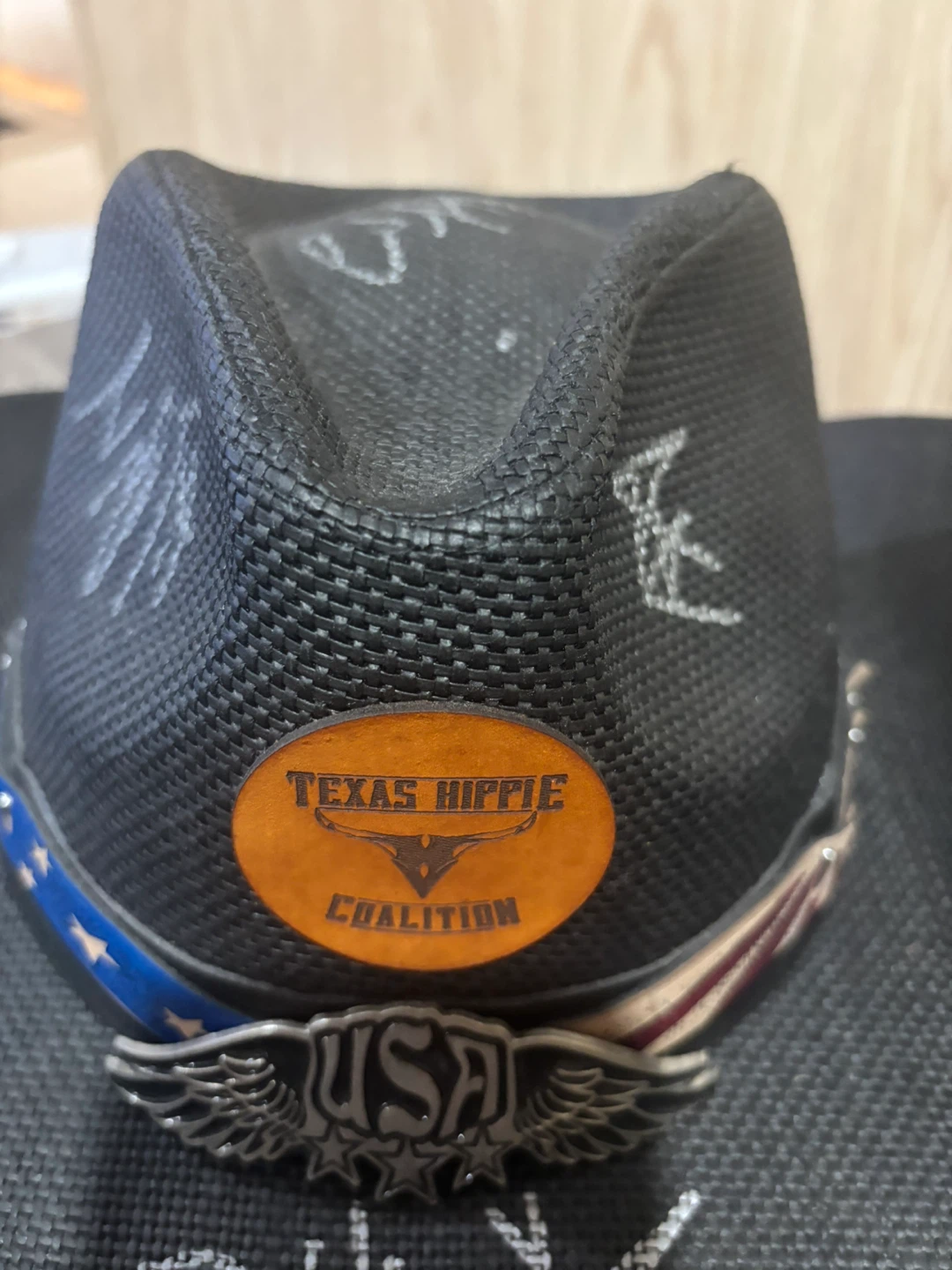 Texas Hippie Coalition  signed Black Cowboy Hat - photo 2