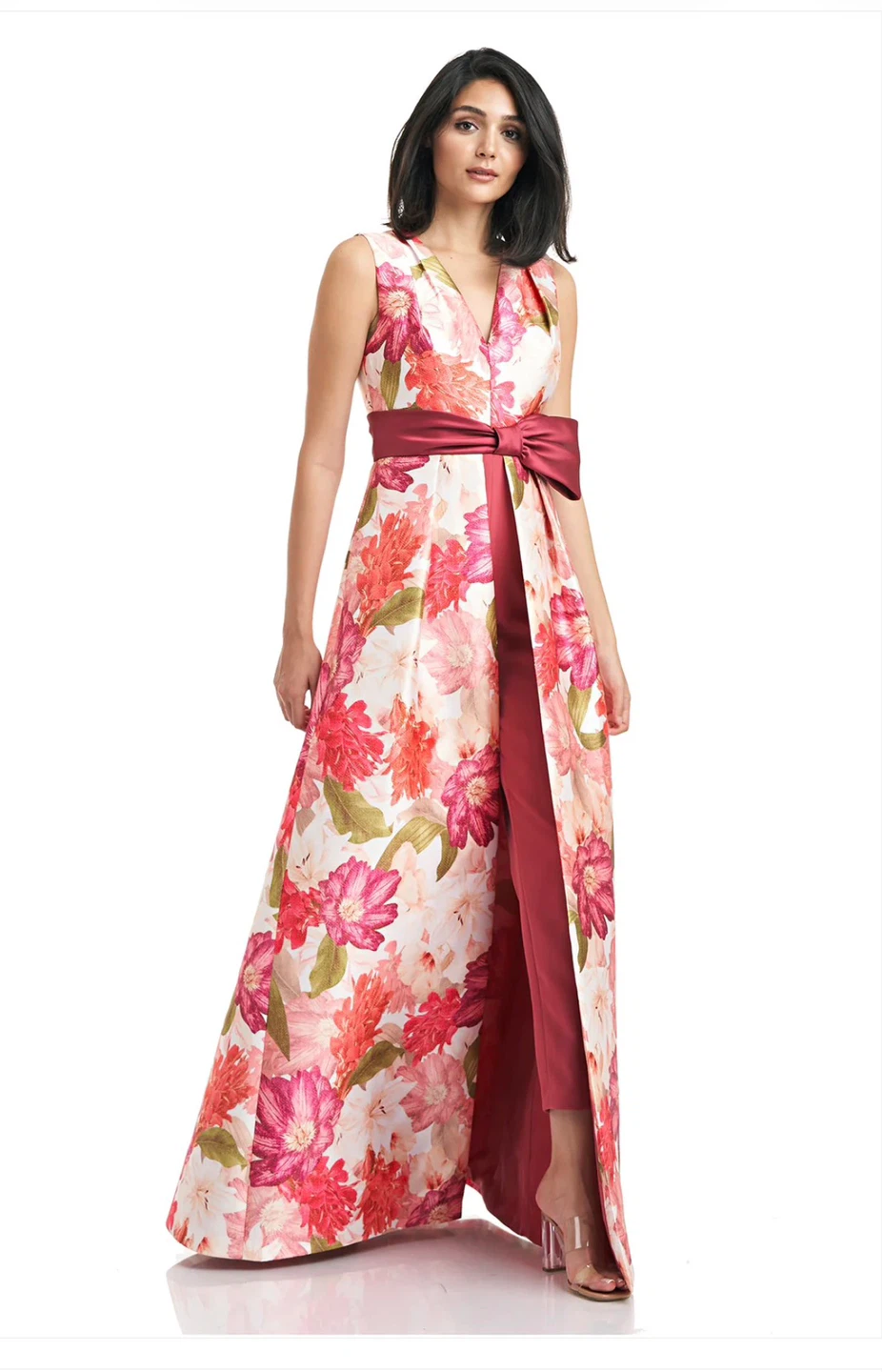 Floral Maxi Dress with Bow Detail - photo 2