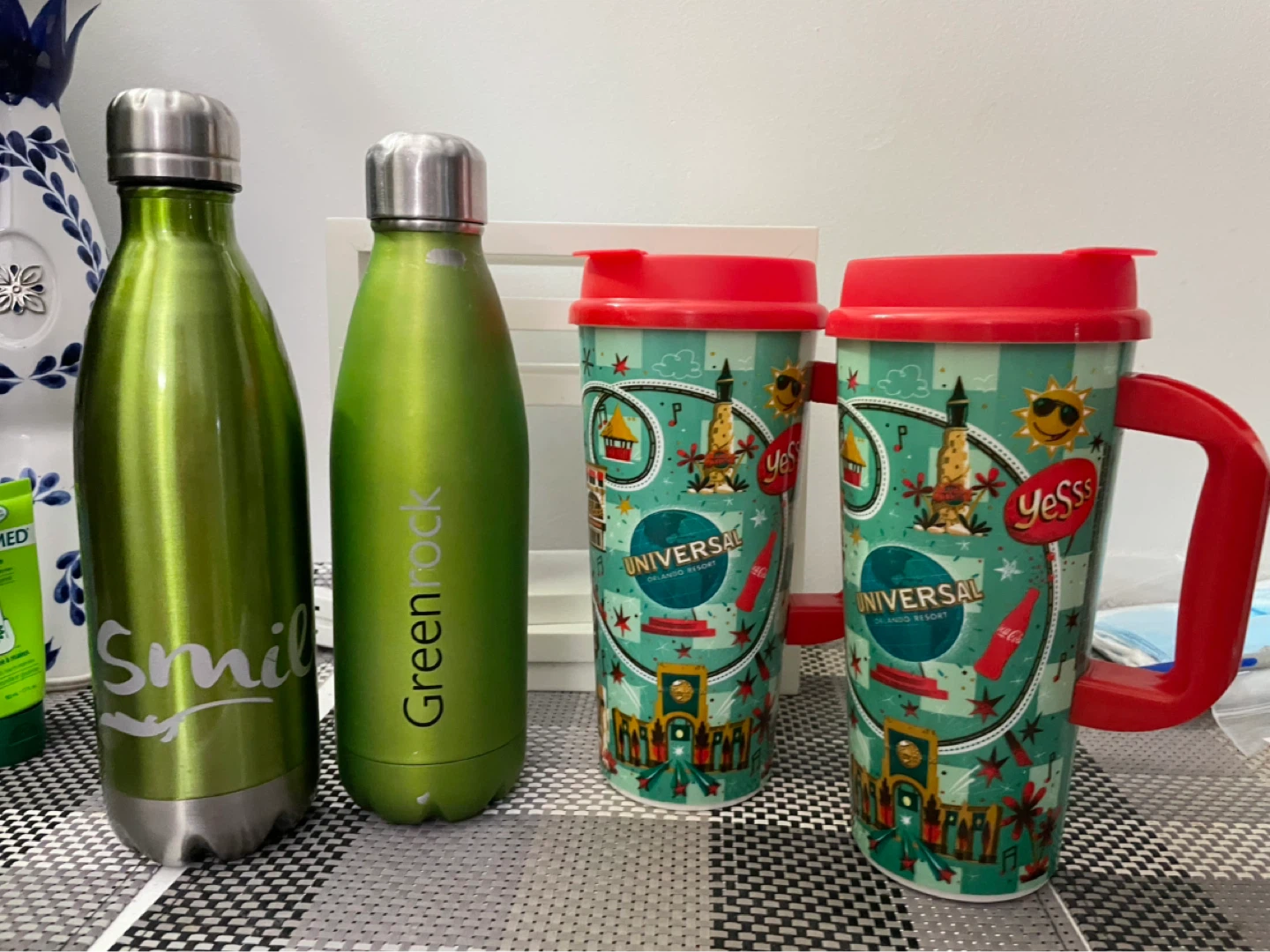 GreenRock Water Bottle and Universal Orlando Travel Cups