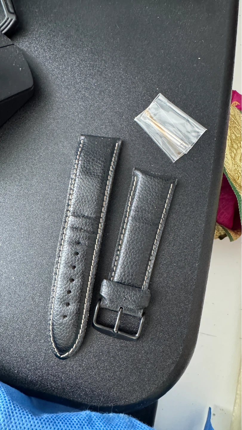 Black Leather Watch Strap 24mm