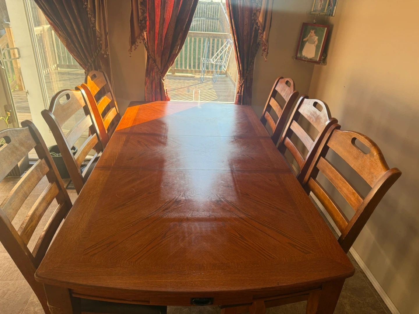 Wood Dining Table with 6 Chairs - photo 3