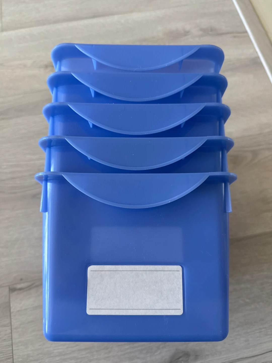 5 Blue Plastic Storage Baskets 8.5x28x14.2h (cm) - photo 3