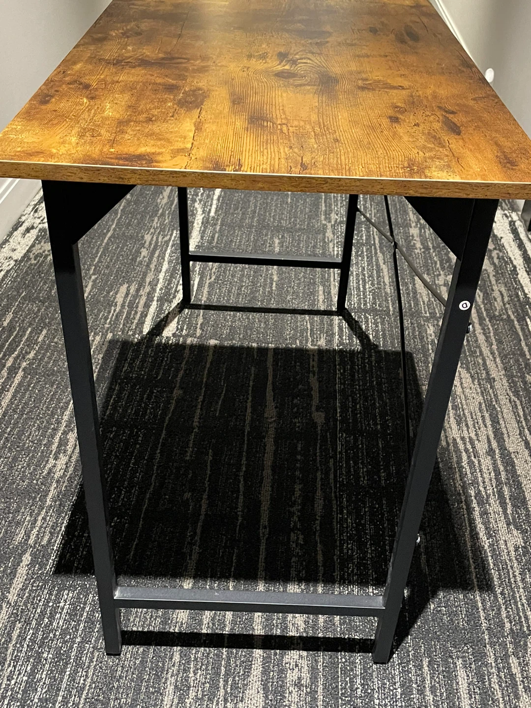 Rustic Wood Top Desk with Black Metal Frame - photo 4