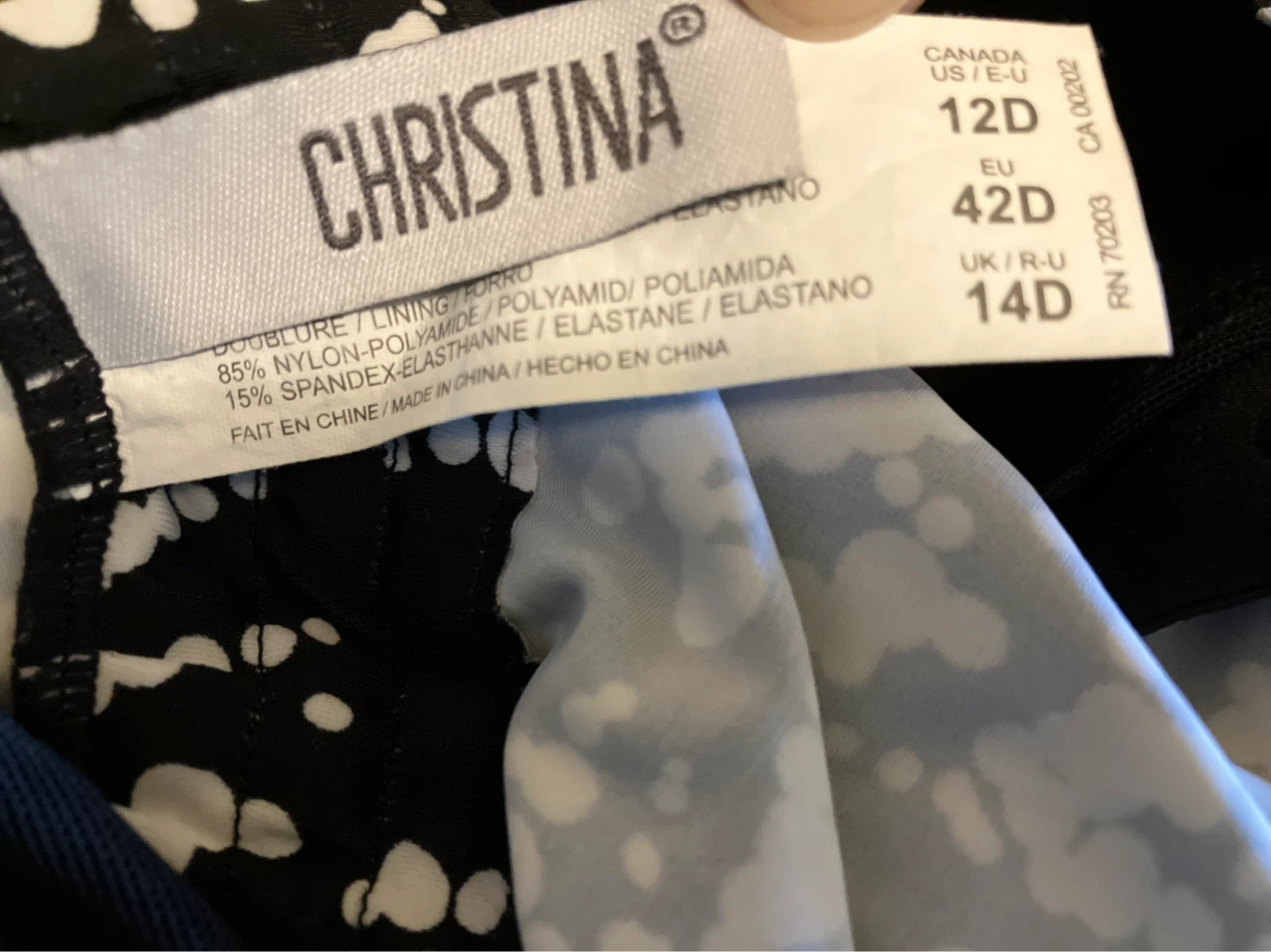 Christina Tankini Swim Top Black & White Pattern - photo 3